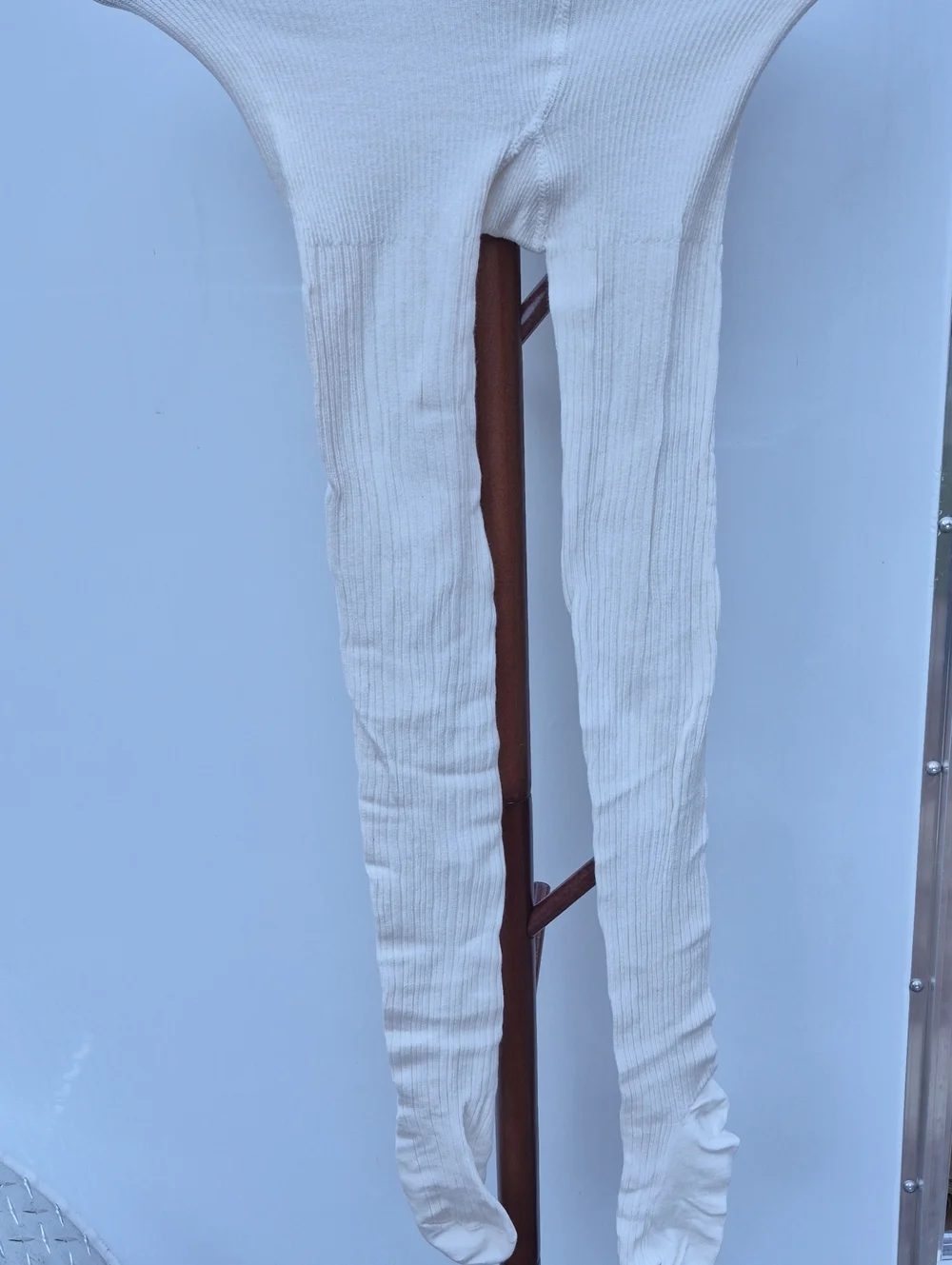 Crewcuts Ribbed Cream Knit Tights